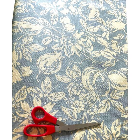 2 yds St. Leger & Viney *Flowering Pomagranite* Linen Upholstery Fabric | Blue - Picture 5 of 16